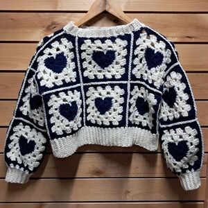 Hand Crocheted Girls Sweater